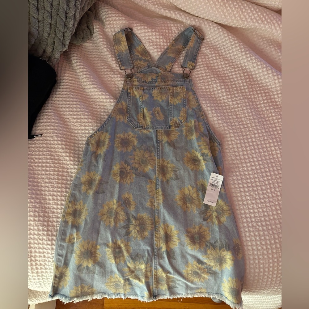 BNWT american eagle sunflower overall skirt sizes xs